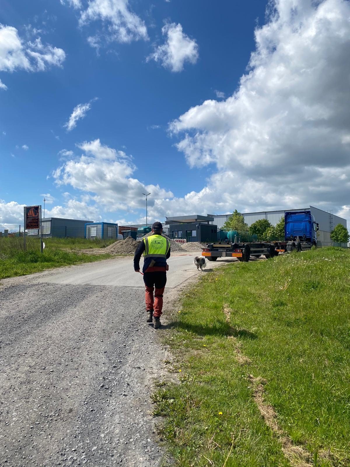 Marco und Mylo beim Mantrailing auf dem Trail